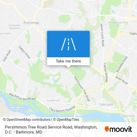 Persimmon Tree Road Service Road map