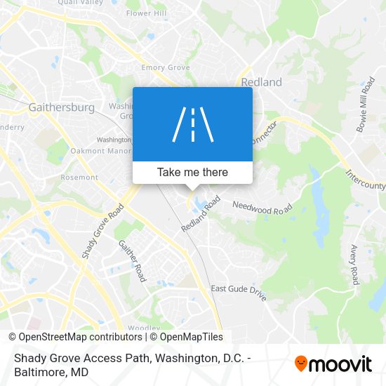 Mapa de Shady Grove Access Path
