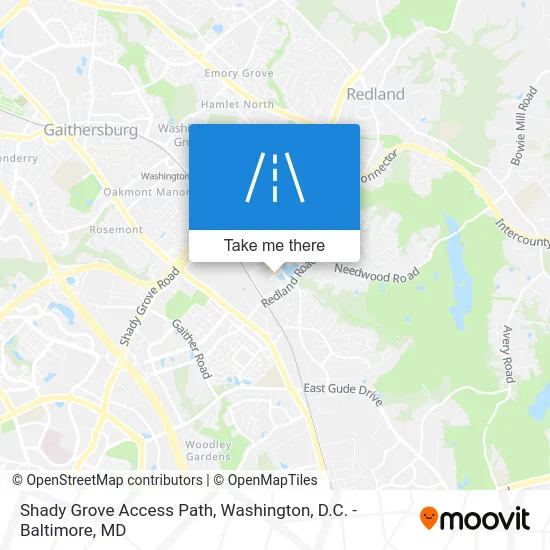 Shady Grove Access Path map