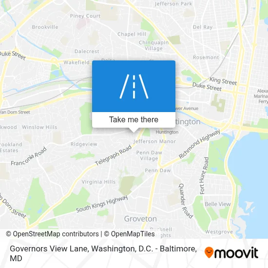 Governors View Lane map