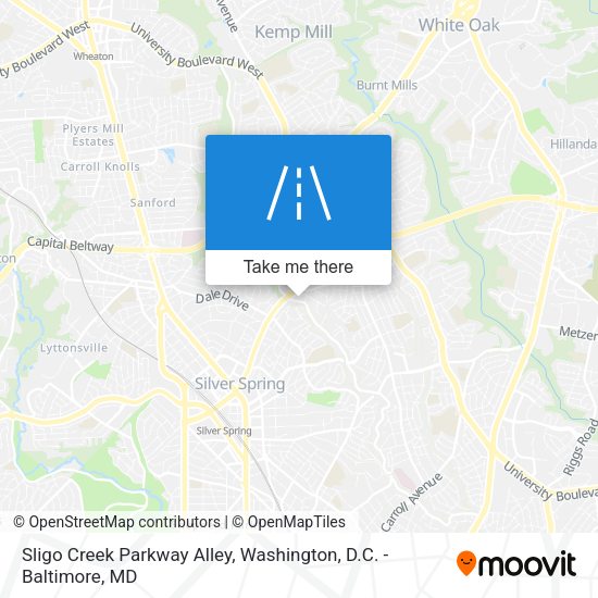 Sligo Creek Parkway Alley map