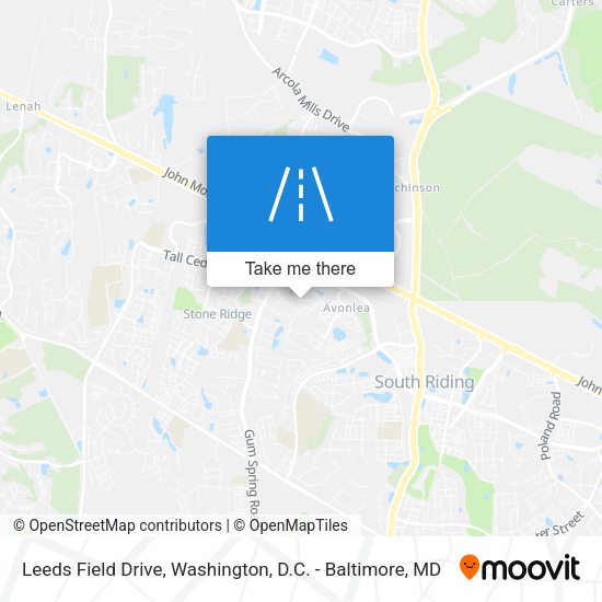 Leeds Field Drive map