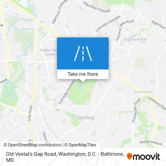 Old Vestal's Gap Road map