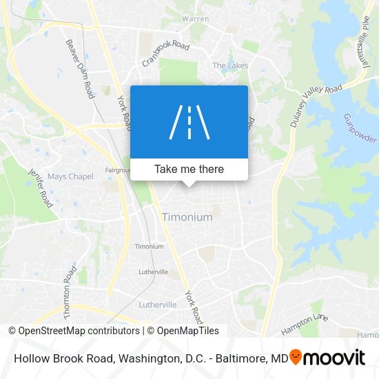 Hollow Brook Road map