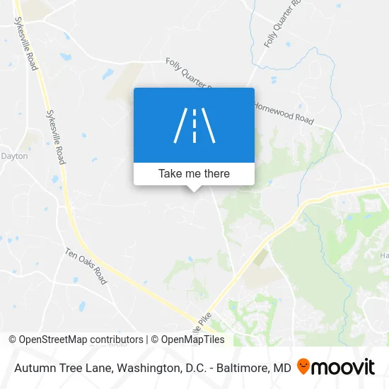 Autumn Tree Lane map