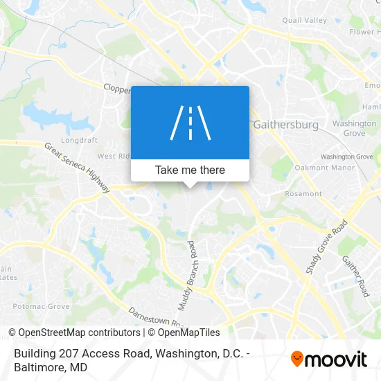 Building 207 Access Road map