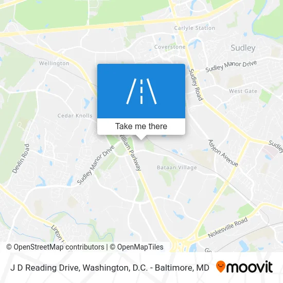 J D Reading Drive map