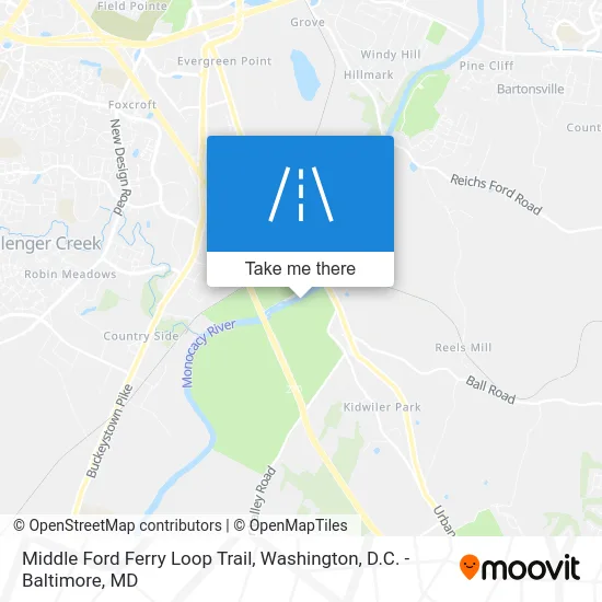 Middle Ford Ferry Loop Trail map