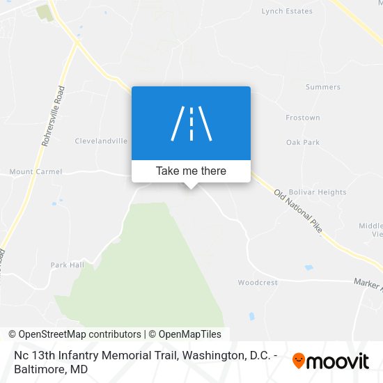 Nc 13th Infantry Memorial Trail map