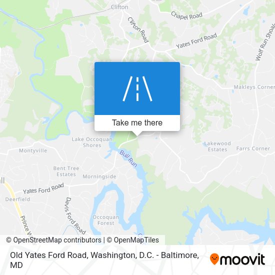 Old Yates Ford Road map