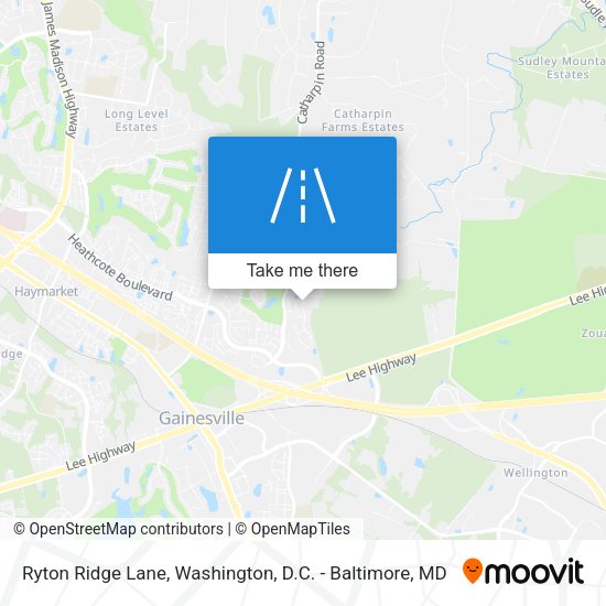 Ryton Ridge Lane map