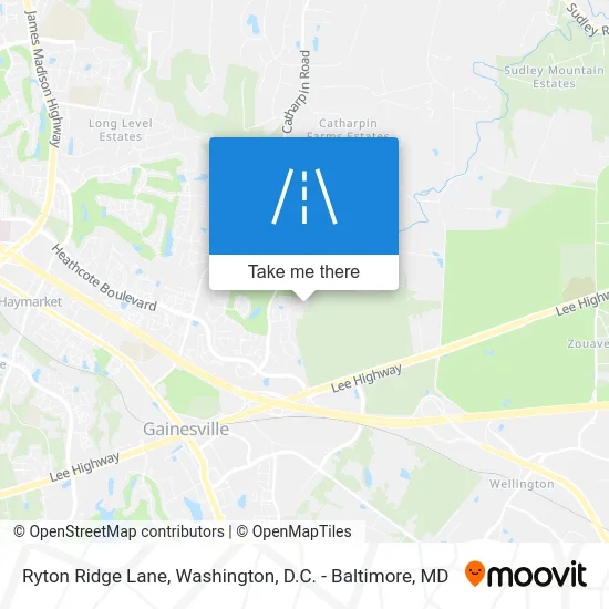 Ryton Ridge Lane map