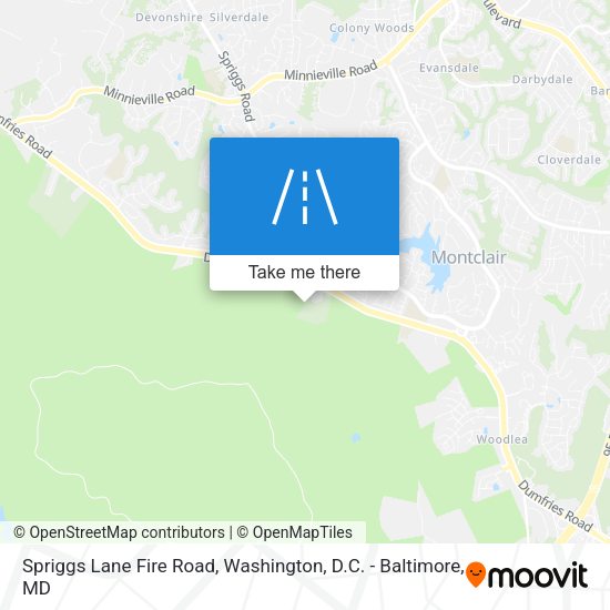 Spriggs Lane Fire Road map