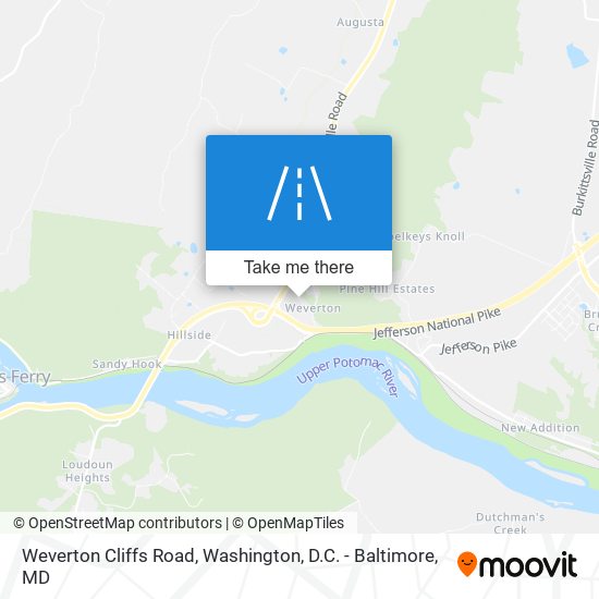 Weverton Cliffs Road map