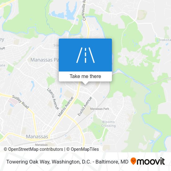 Towering Oak Way map