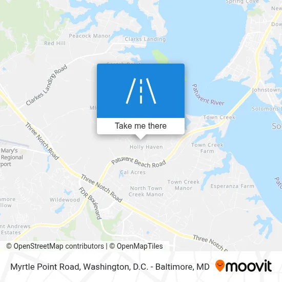 Myrtle Point Road map