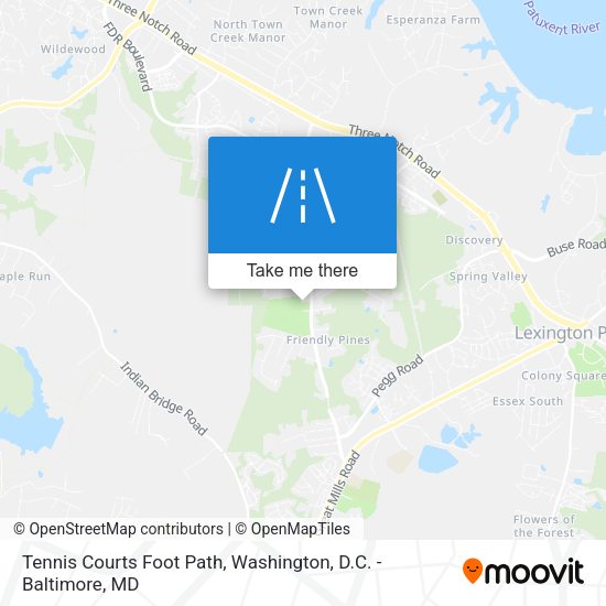 Tennis Courts Foot Path map