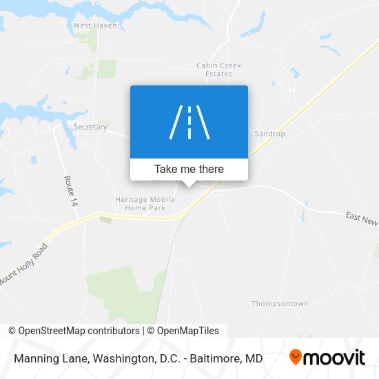 Manning Lane map