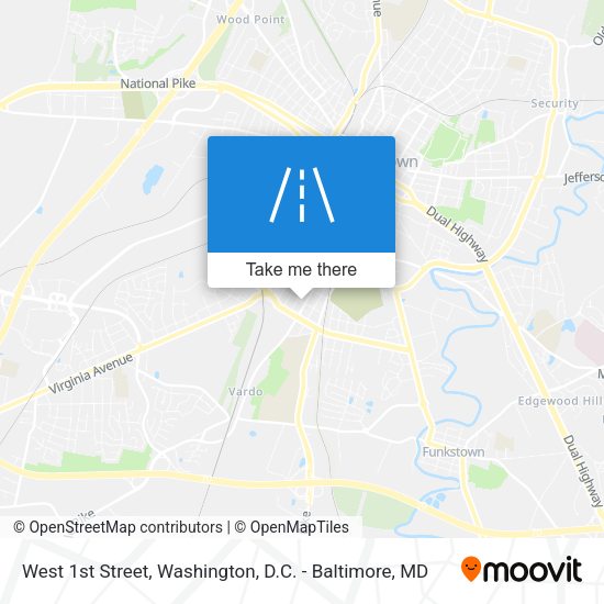 West 1st Street map