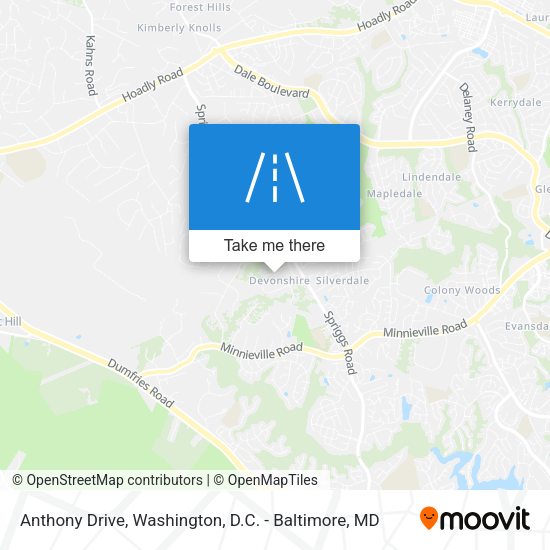 Mapa de Anthony Drive
