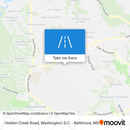 Hidden Creek Road map