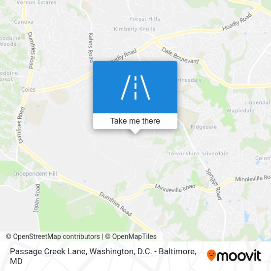 Passage Creek Lane map