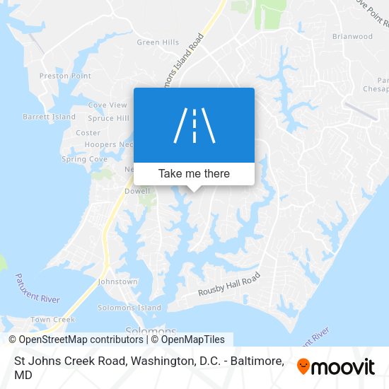 St Johns Creek Road map