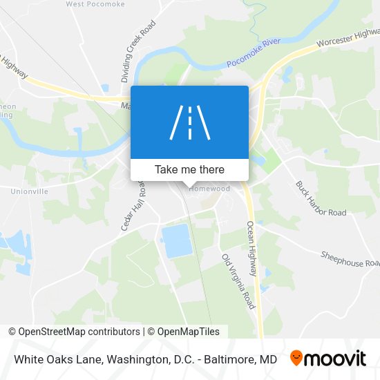 White Oaks Lane map
