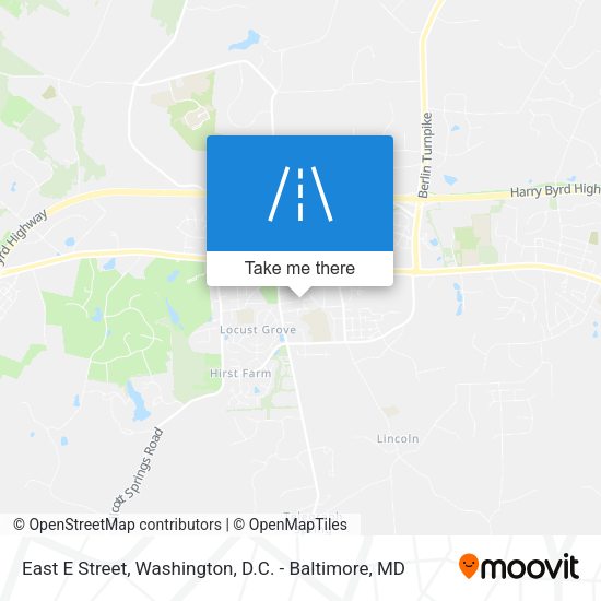 East E Street map