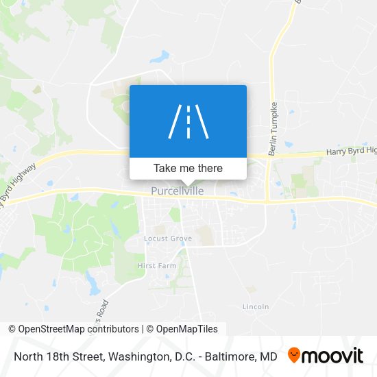 North 18th Street map