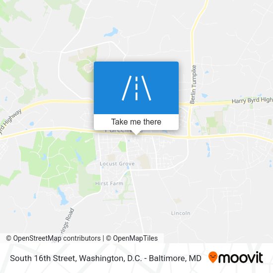 South 16th Street map