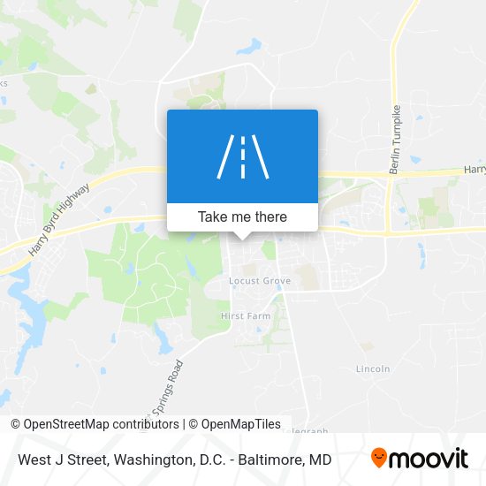 West J Street map