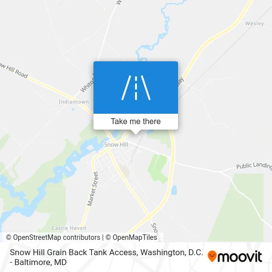 Snow Hill Grain Back Tank Access map
