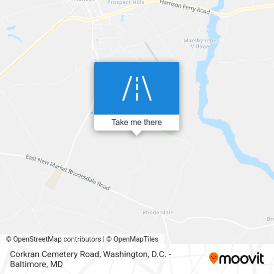 Corkran Cemetery Road map