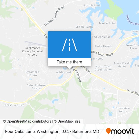 Four Oaks Lane map