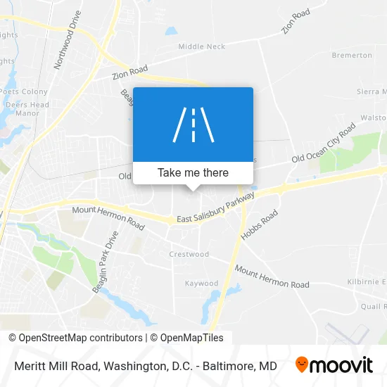 Meritt Mill Road map