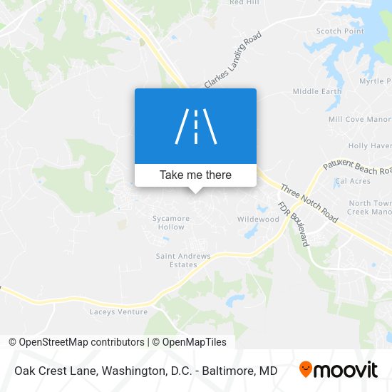 Mapa de Oak Crest Lane