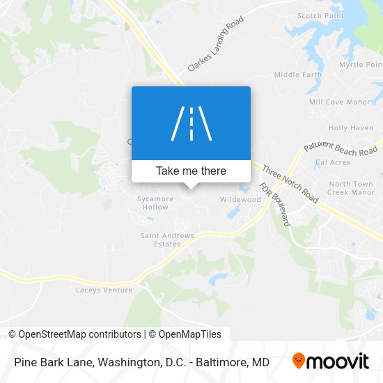 Pine Bark Lane map