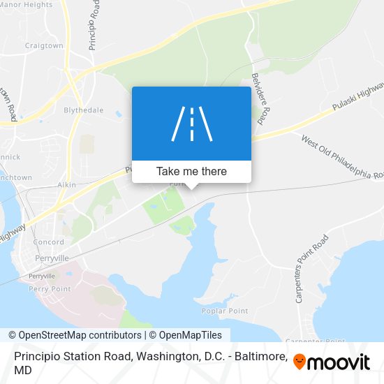 Principio Station Road map