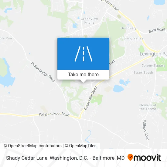 Shady Cedar Lane map