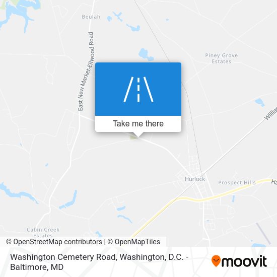 Washington Cemetery Road map