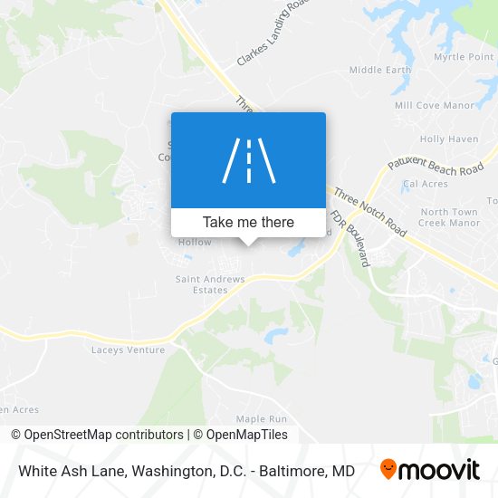 White Ash Lane map