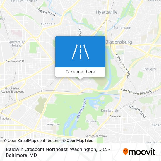 Baldwin Crescent Northeast map
