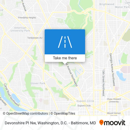 Devonshire Pl Nw map