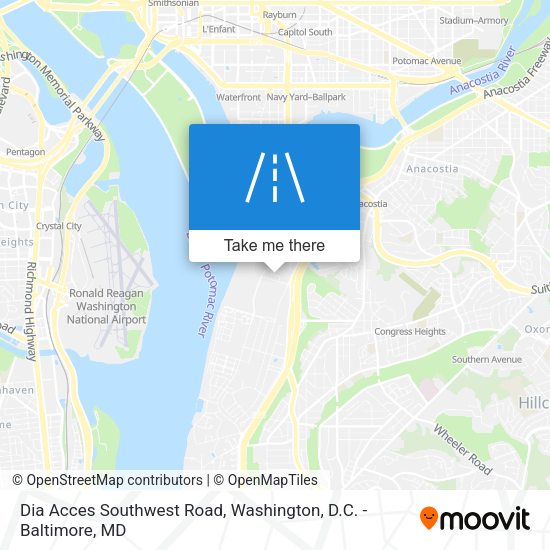 Mapa de Dia Acces Southwest Road