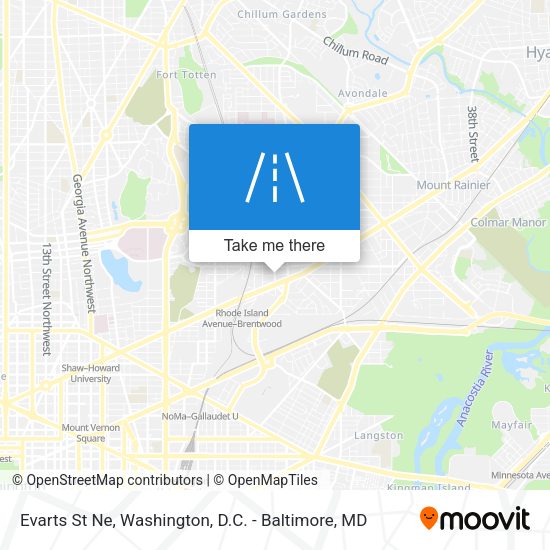 Evarts St Ne map