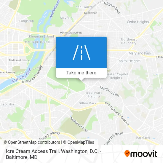 Icre Cream Access Trail map