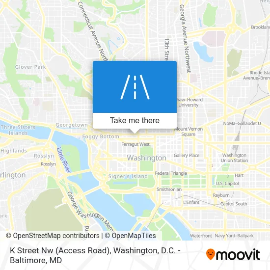 K Street Nw (Access Road) map