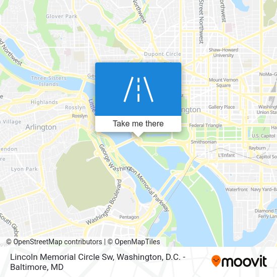 Lincoln Memorial Circle Sw map