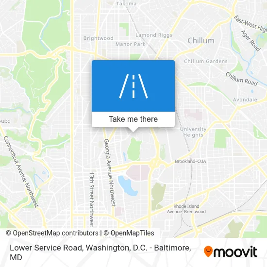 Lower Service Road map